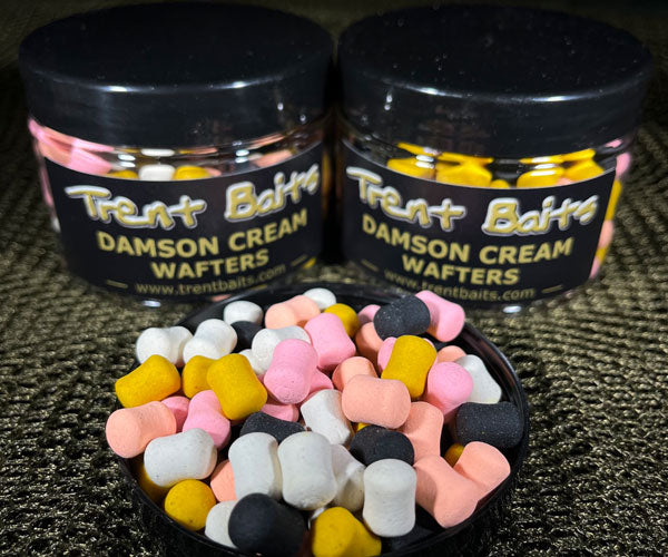 Trent Baits Damson Cream 8x12mm Dumbell Wafters (Mixed Colours)