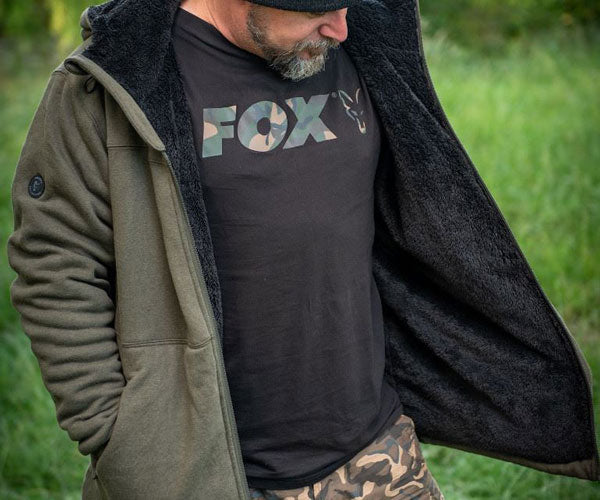 Fox Collection Sherpa Hoody Green/Black