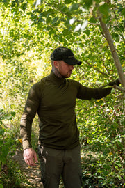 Korda Mock Neck Thermal LS Shirt Olive Green