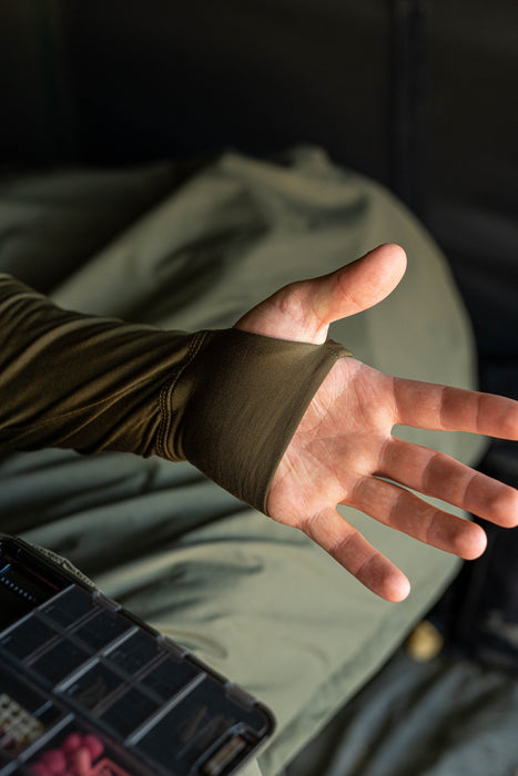 Korda Mock Neck Thermal LS Shirt Olive Green