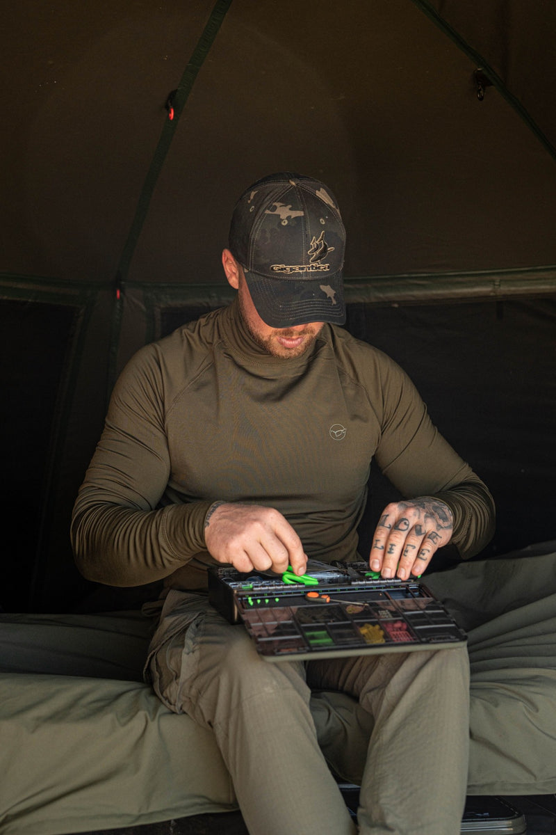 Korda Mock Neck Thermal LS Shirt Olive Green