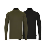 Korda Mock Neck Thermal LS Shirt Olive Green & Black